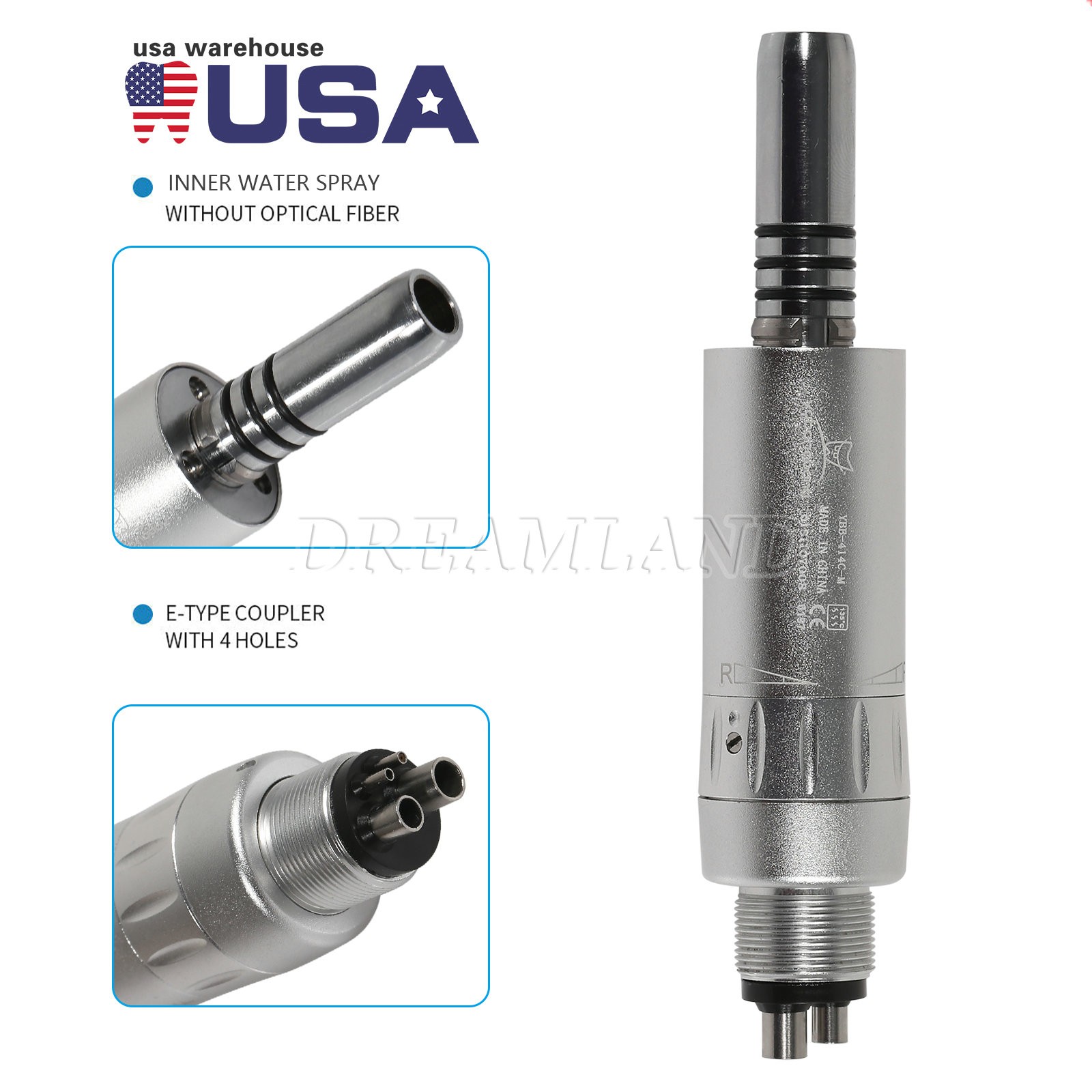 Dental Slow Low Speed Straight Handpiece Air Motor 4Holes E-type NSK STYLE WY4
