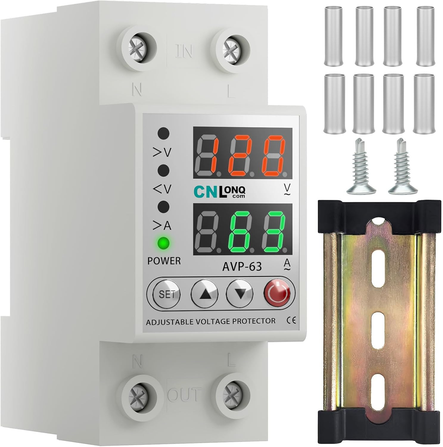 CNLONQ Adjustable Voltage Current Protector 110V/120V & 220V/240V, Low Voltage C