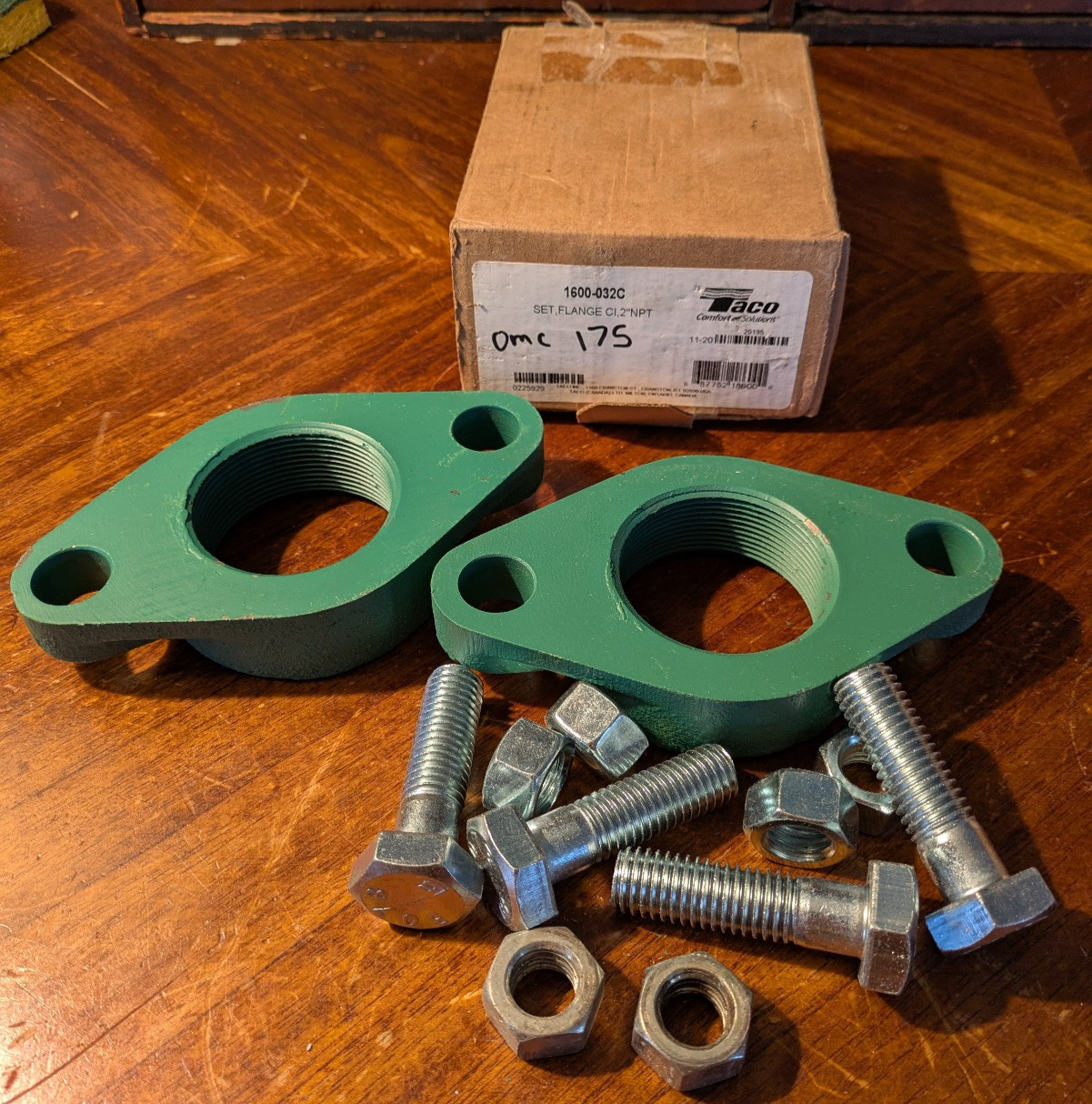Taco 1600-032C Cast Iron Flange Set (Pack of 2) NOS FREE SHIPPING