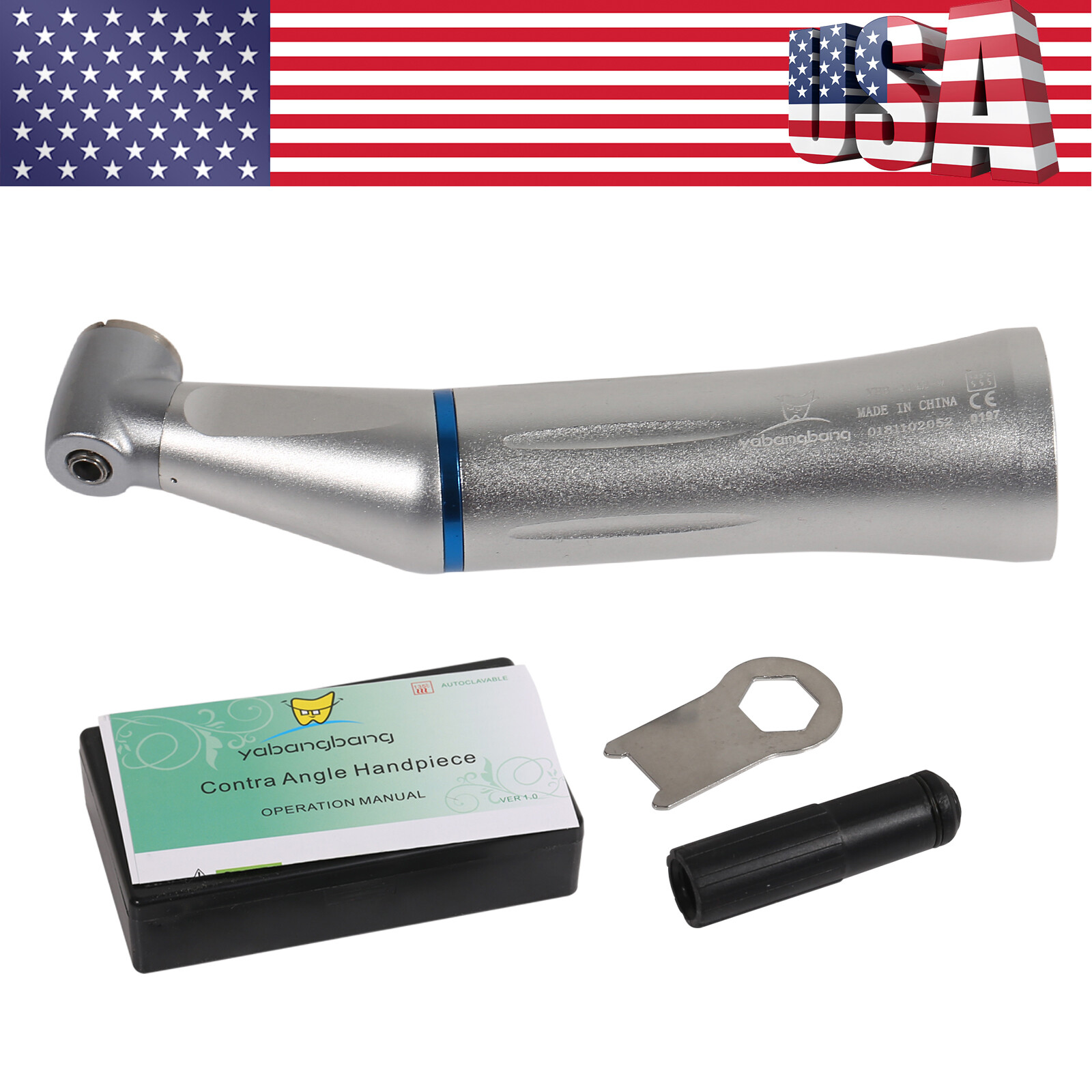 1X Dental Slow Speed Contra Angle Inner Water Push Button Handpiece WY F/ NSK WY