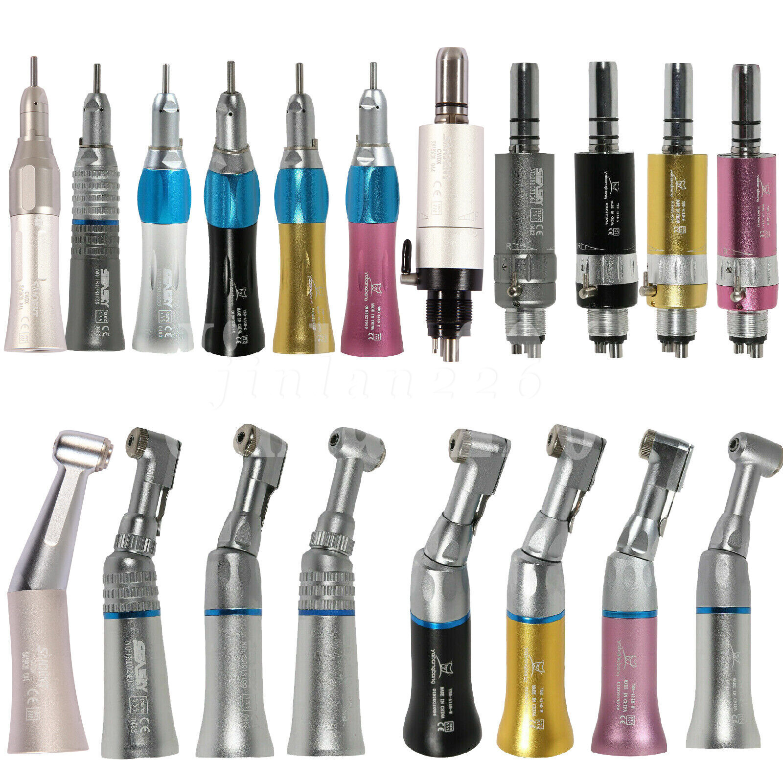 NSK Style Dental Slow Low Speed Handpiece Straight Contra Angle Air Motor 2/4H