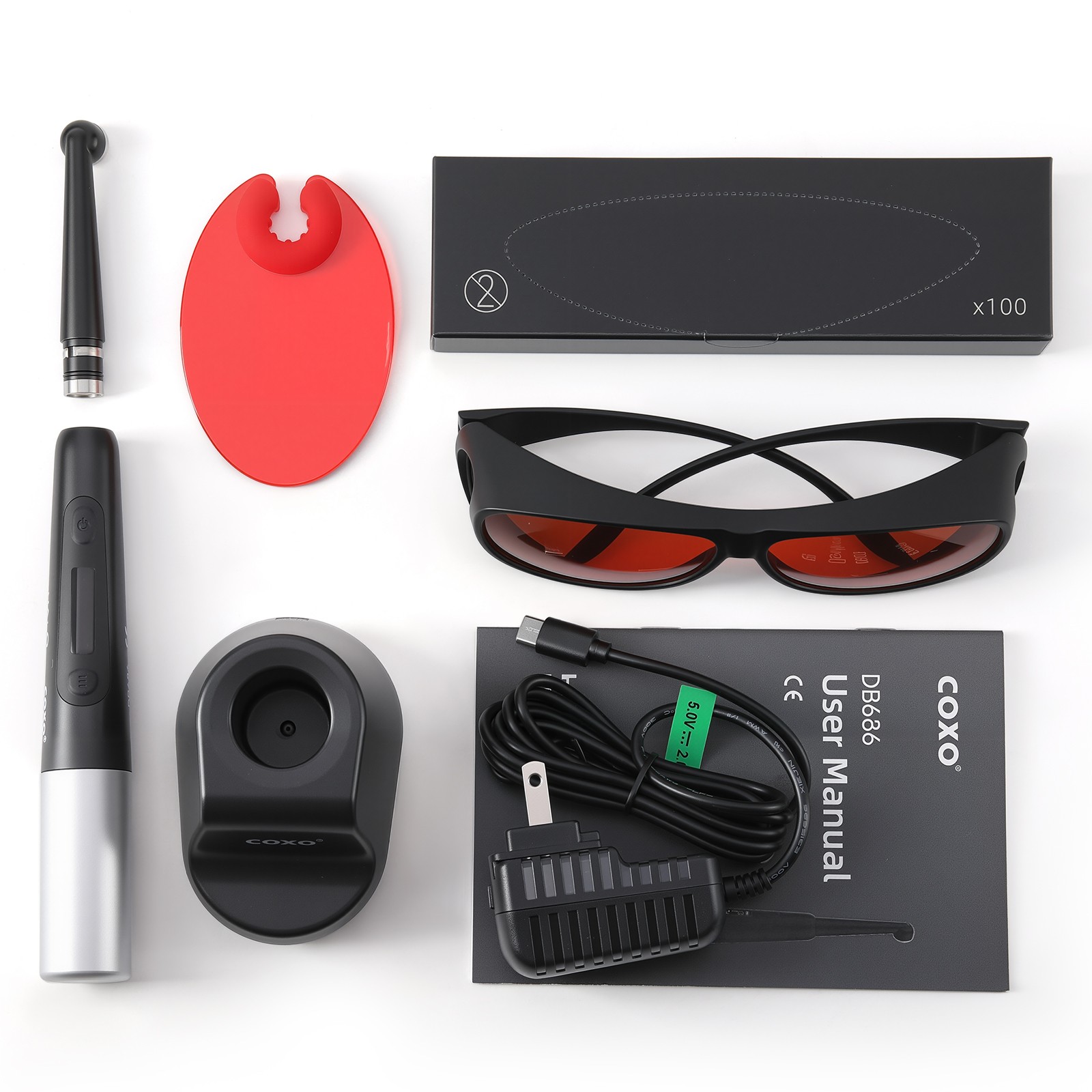 COXO Dental Curing Light LED 3000mw/cm² 3 Function 5 Modes 385-515nm 1s Cure