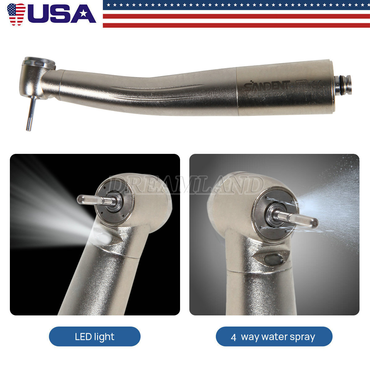 Fiber Optic Quattro Spray Air Turbine Dental Handpiece for NSK LED Coupler