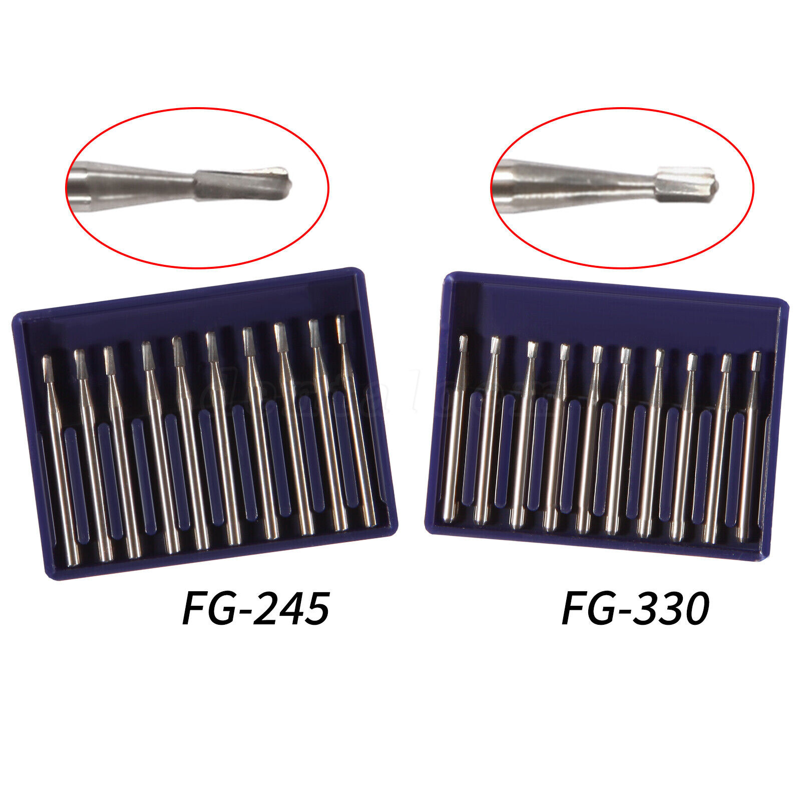 Dental Burs FG 330 245 Carbide High Speed Pear Domed Fissure Friction Grip