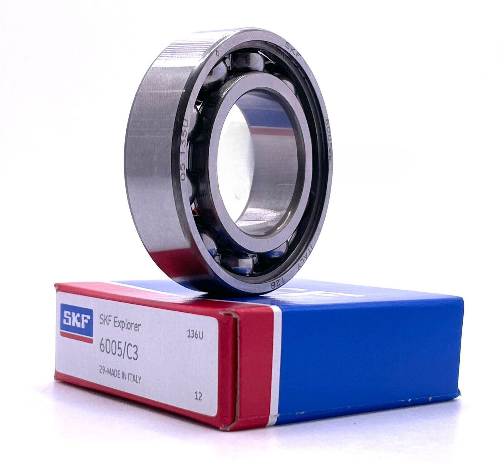 SKF 6005 C3 DEEP GROOVE BALL BEARING, OPEN TYPE, NO SEALS 25x47x12 mm