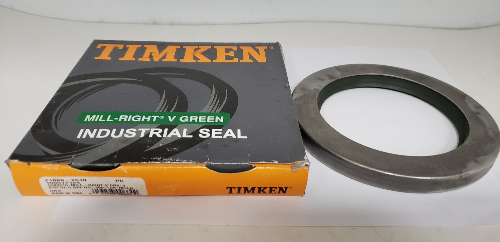 TIMKEN 21699-2516 INDUSTRIAL SEAL, 3.875 x 5.500 x .500″, MILL-RIGHT V GREEN NIB
