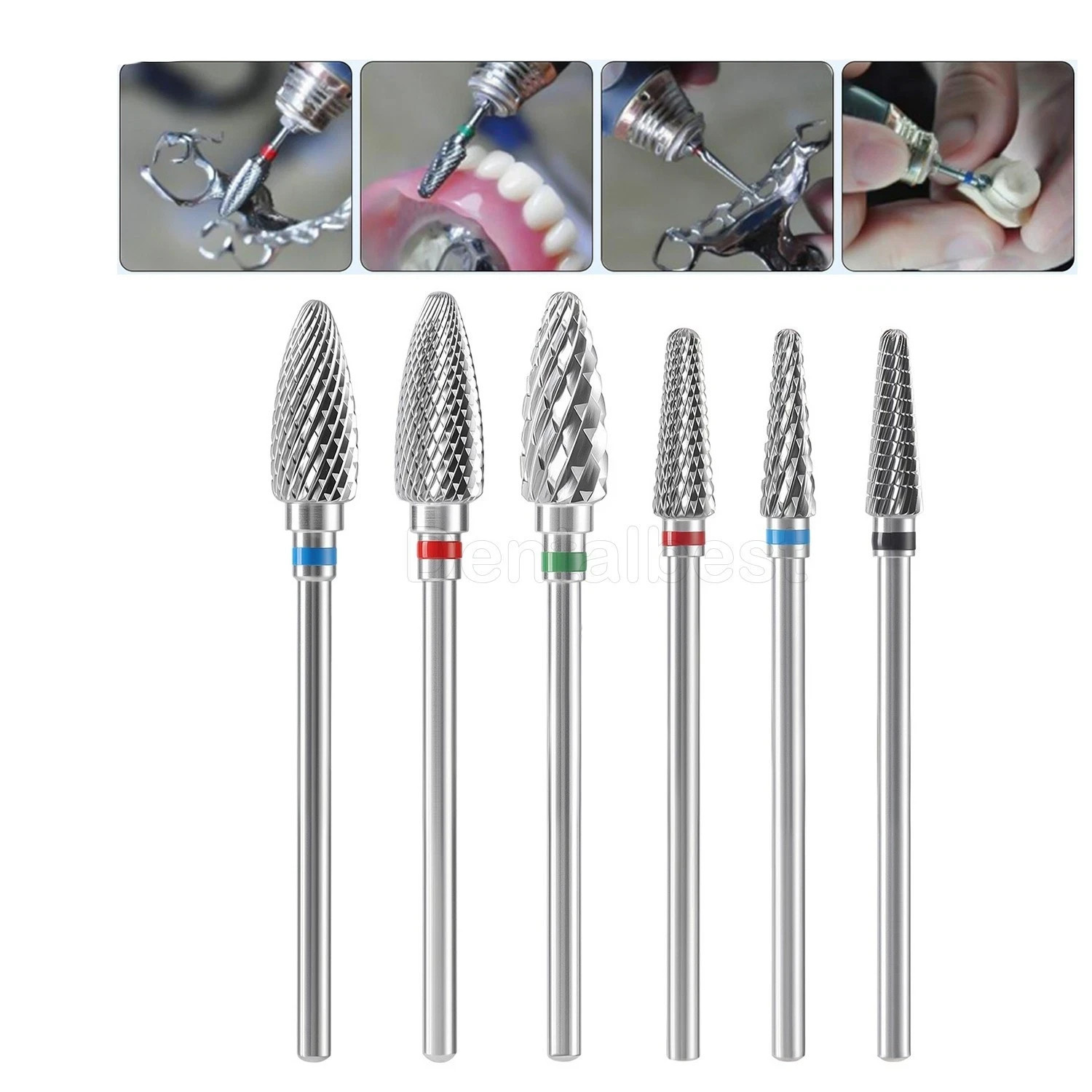 6 Types Lab Dental Low Speed Tungsten Steel Carbide Burs Cutting Bur Drills