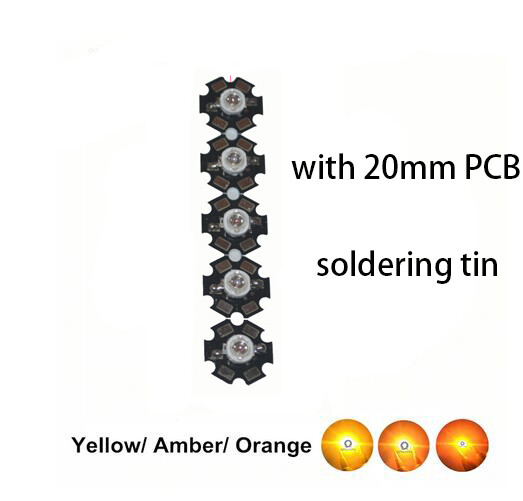 1W 3W High Power LED Chip Yellow 590-595nm Amber 595-600nm Orange 600-605nm Bulb