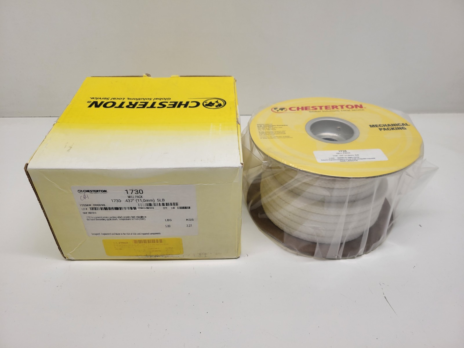 NEW OLD STOCK! CHESTERTON 7/16″ 5LB MILL PACK PACKING 1730-.437