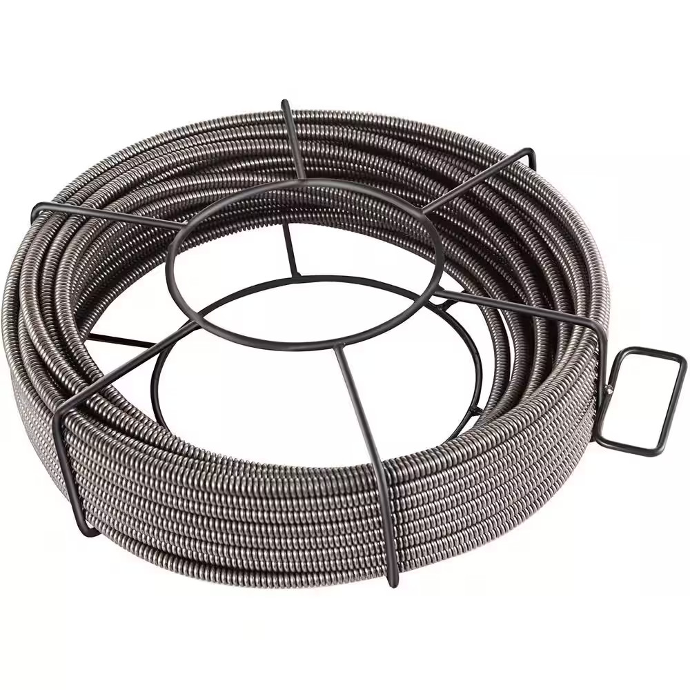 Drain Cleaning Cable 75 Ft. X 3/8 In. Solid Core Cable Sewer Cable Drain Auger C