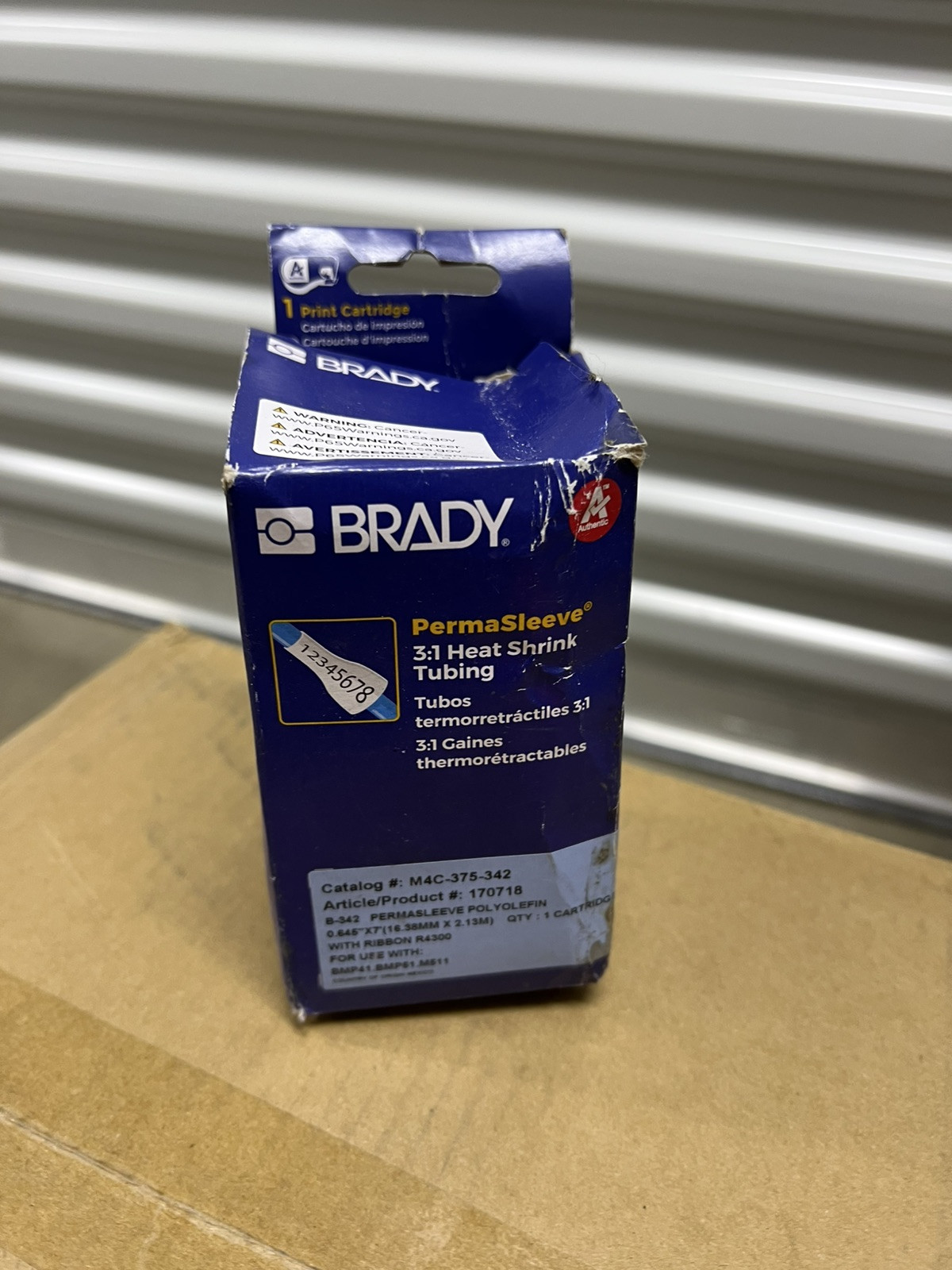 Brady Authentic M4C-375-342 PermaSleeve® Heat-Shrink Labels Polyolefin 0.375 in.