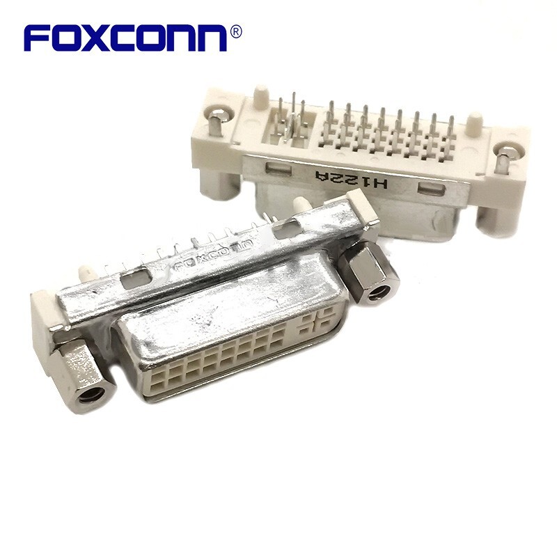 5PCS/PACK New Foxconn QH01121-EW1-4F DVI connector 24+5PIN with nut upright type