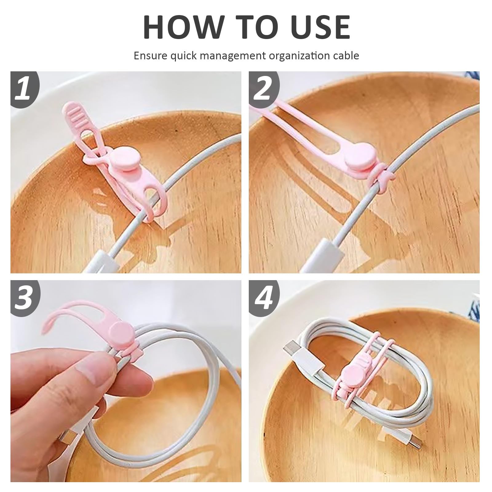 Shuielai Silicone Cable one size, Black, White, Yellow, Pink, Gray, Green