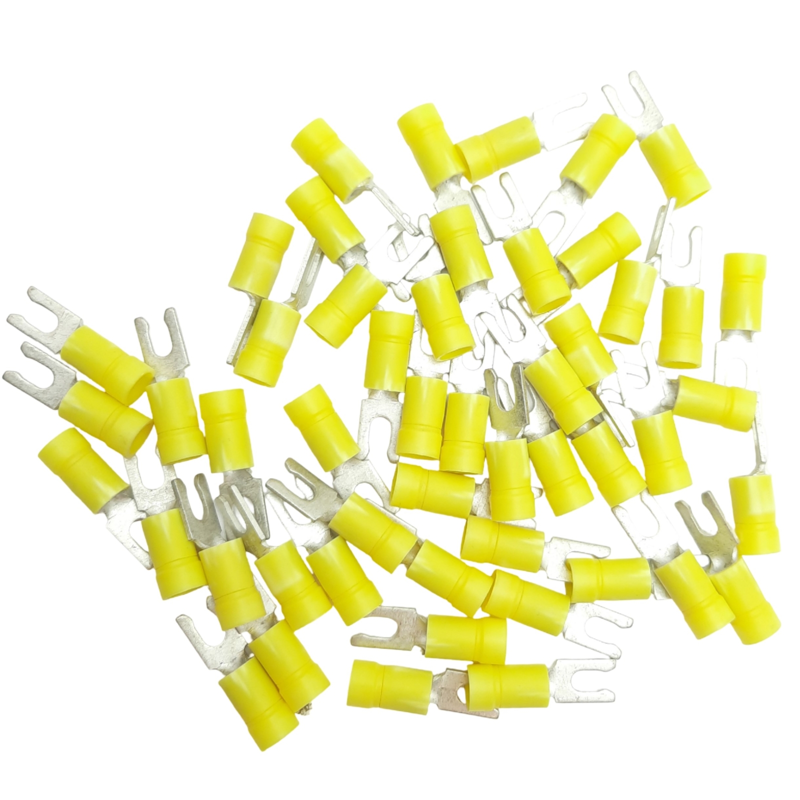 Lot of 85 Panduit EV10-6FB-Q Fork Terminal Vinyl, 1/8in, 12.8mm, 12.8mm x 7.9mm