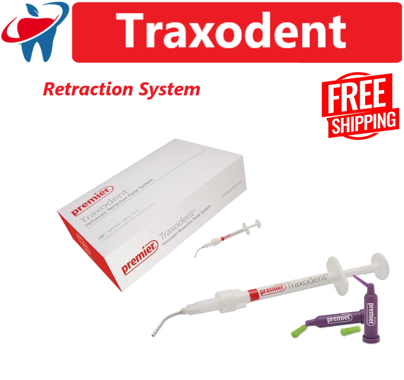 Dental Premier Traxodent Heomdent Paste Retraction System Choose Qty Syr +Tips