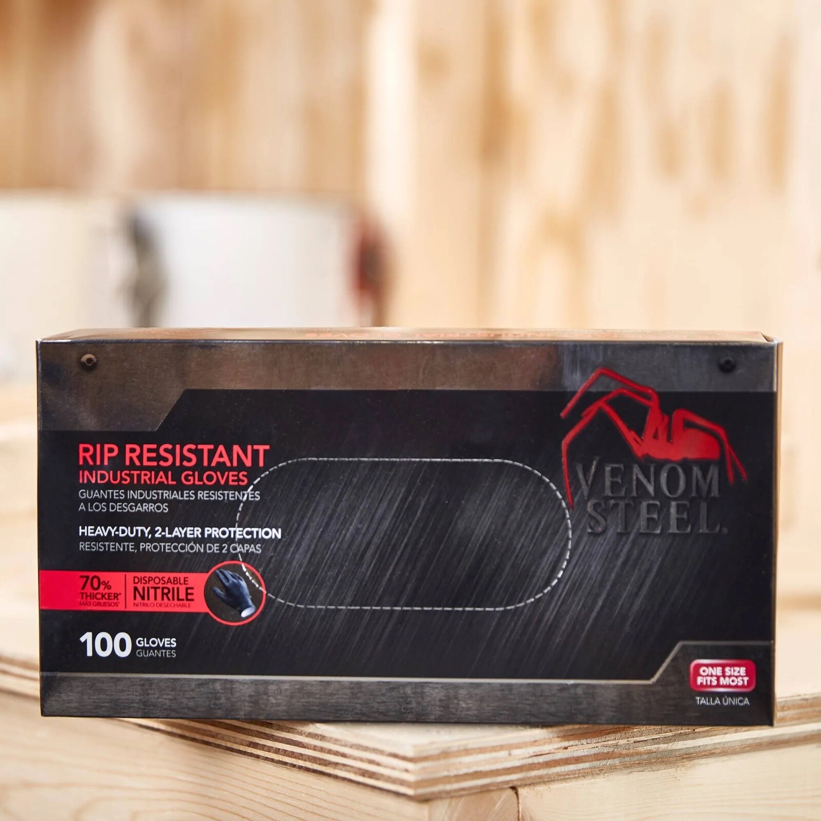 VENOM STEEL Nitrile Gloves Rip Resistant One Size Fits Most 100 CT 🇺🇸USA Ship