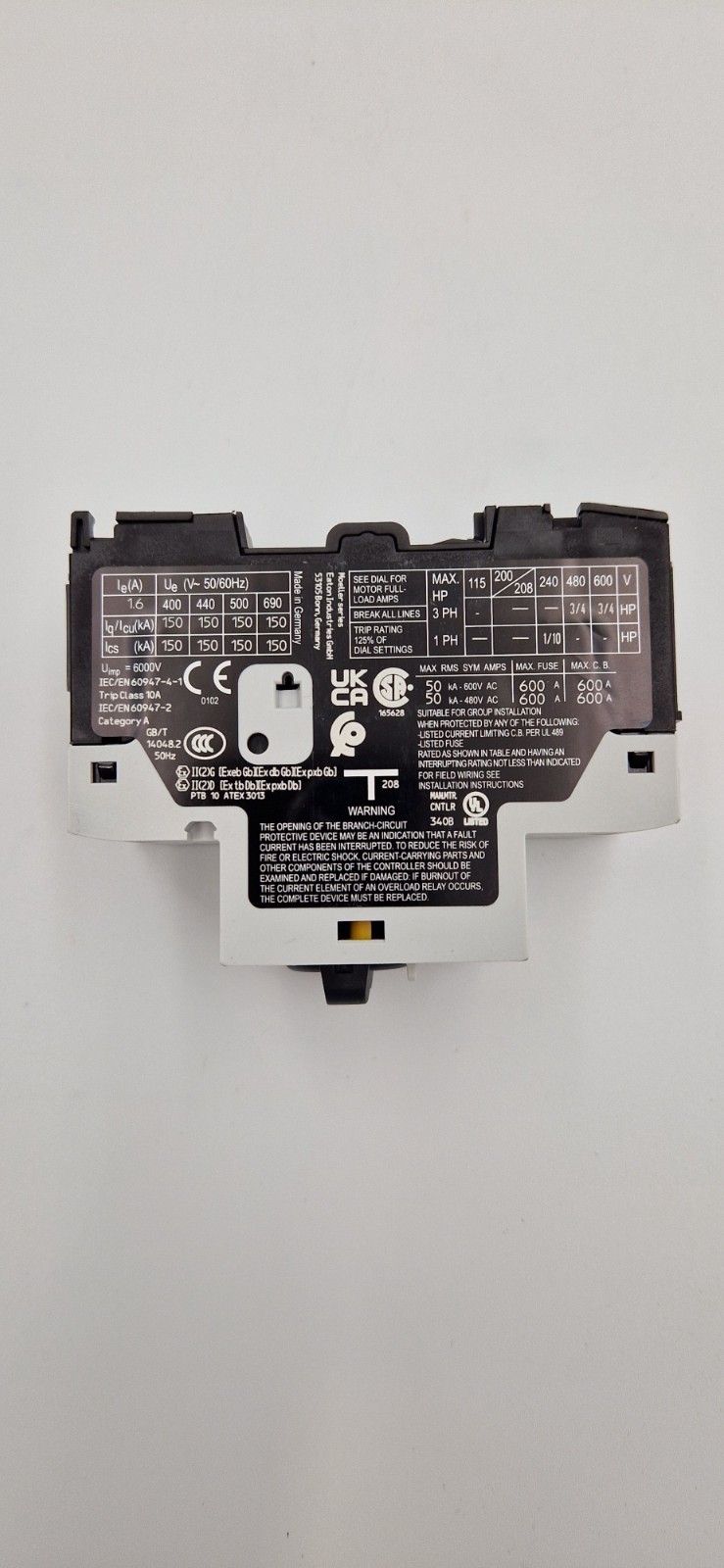 EATON Thermal Magnetic Circuit Breaker Motor Protect PKZM0-1.6 0.55 kW US New
