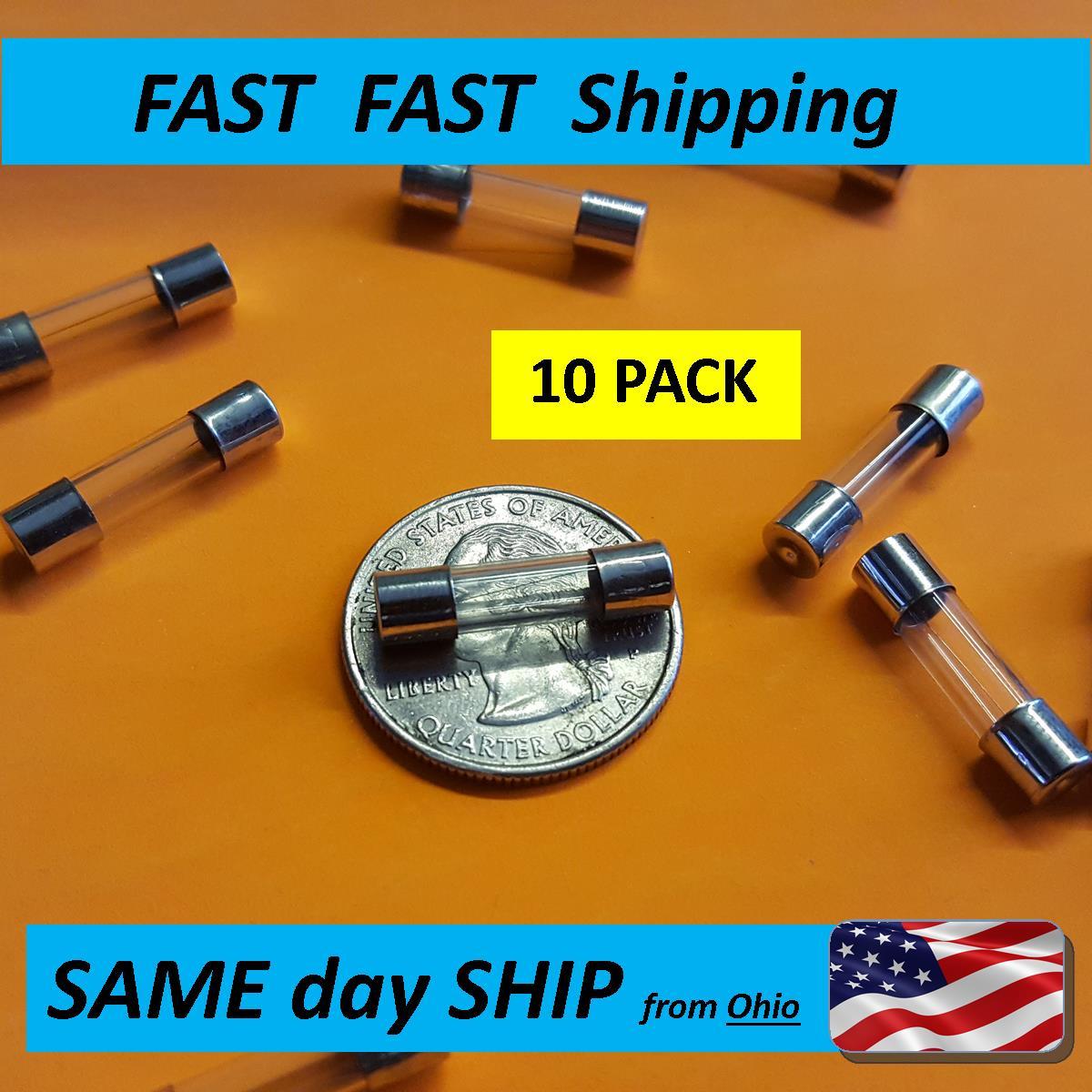 10x — Fast Blow 5×20 glass fuse — 120v 220v 240v 125v — 0.5A AMP