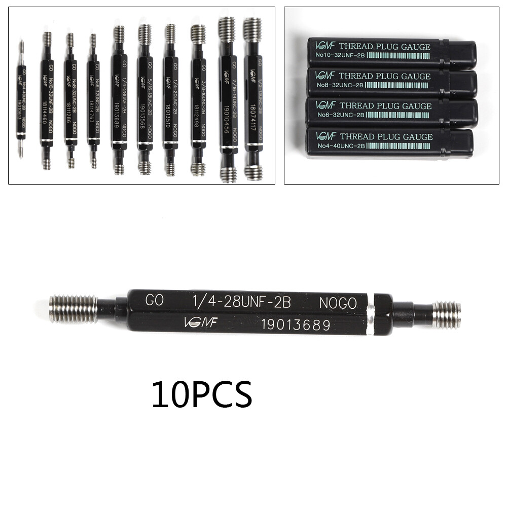 10 Pcs UNC/UNF Thread Plug Gage Gauge Set Double End Go And No Go H28 SKD11 HOT~