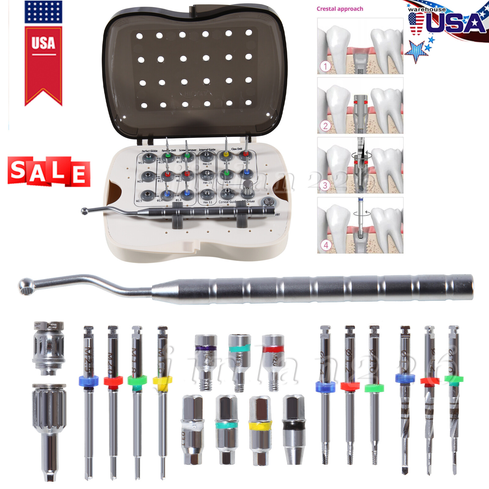 Implant &Fractured Screw Removal Kit Master FSRK-02 NeoBiotech Universal Implant