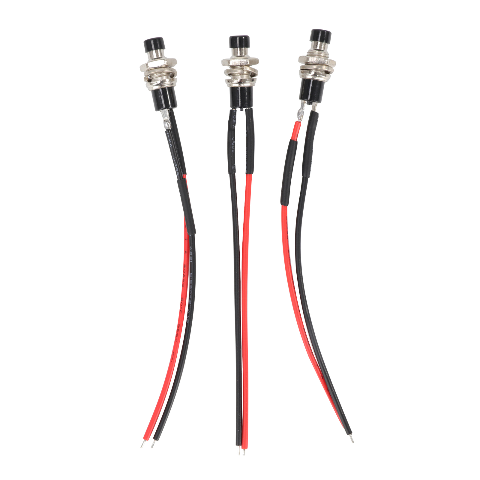 3Pcs Latching Push Button Switch 12V 5AMP SPST ON/Off Mini Switch Pre-Wired