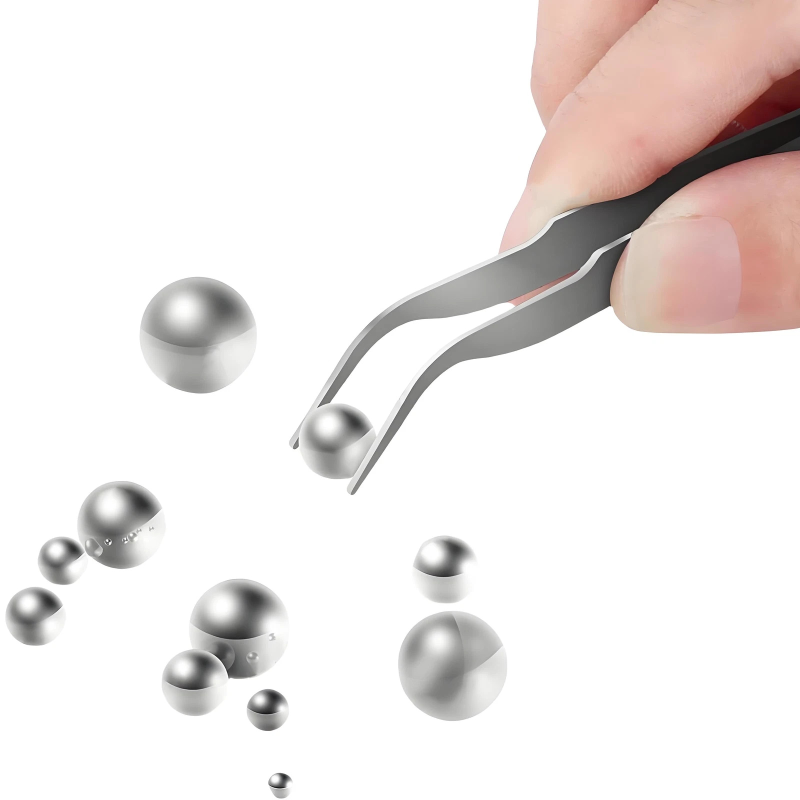 600 Pcs Metric Precision Steel Bearing Balls, Assorted Stainless Steel Loose Bic