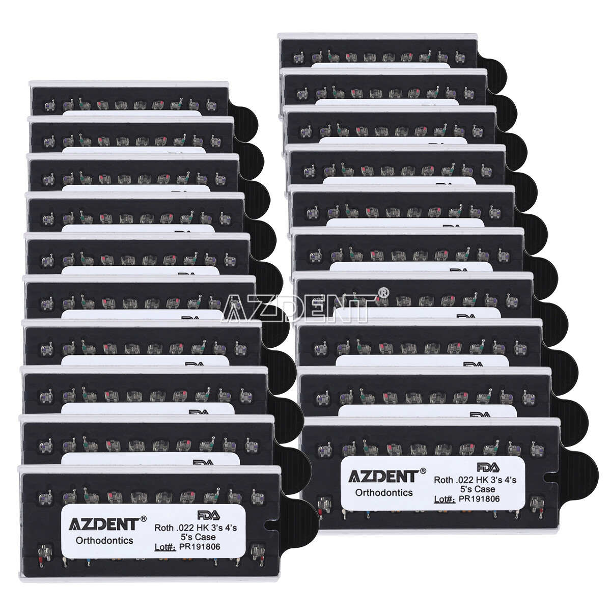 AZDENT Dental Orthodontic Monoblock MIM Bracket Braces Mini Roth/ MBT 018/ 022