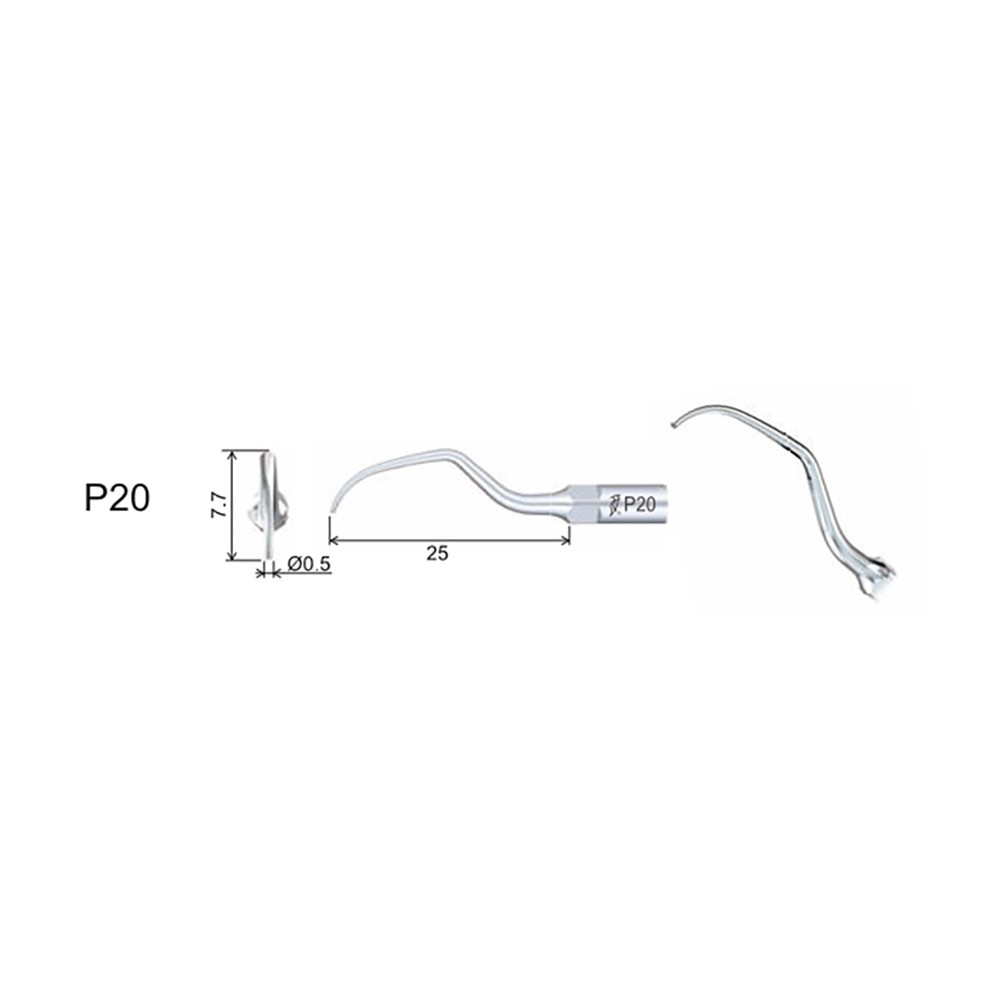 Woodpecker P20 Ultrasonic Scaler Tips for Woodpecker EMS Cavitron, 5pcs/Pack