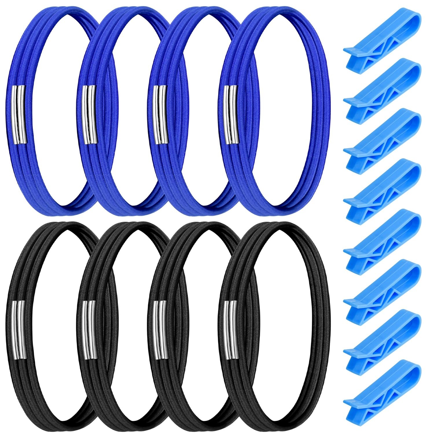 16 Pack Garbage Can Bands and Trash Bag Clips, 8Pcs Adjustable Large Trash Ca…