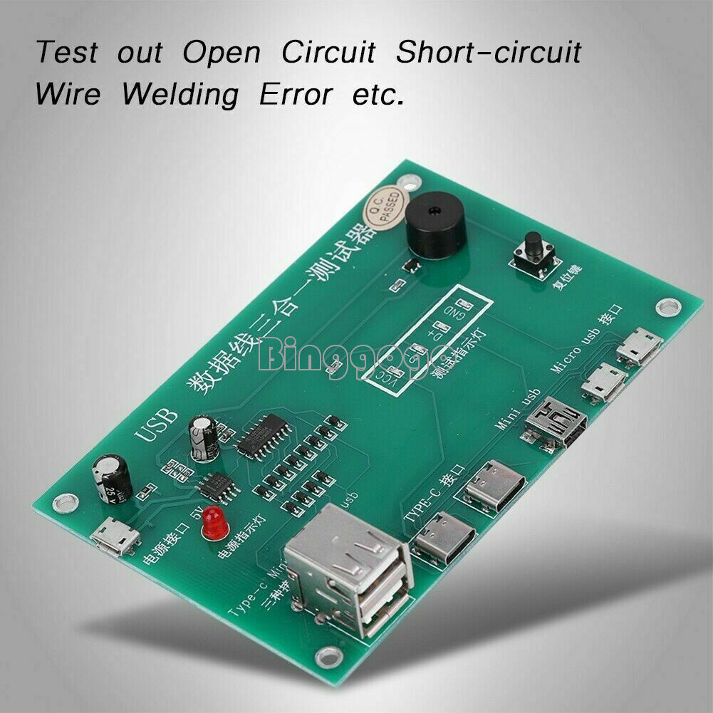 Type-C/Mini USB/Micro USB USB Cable Cord Triad Tester Board for iOS Android