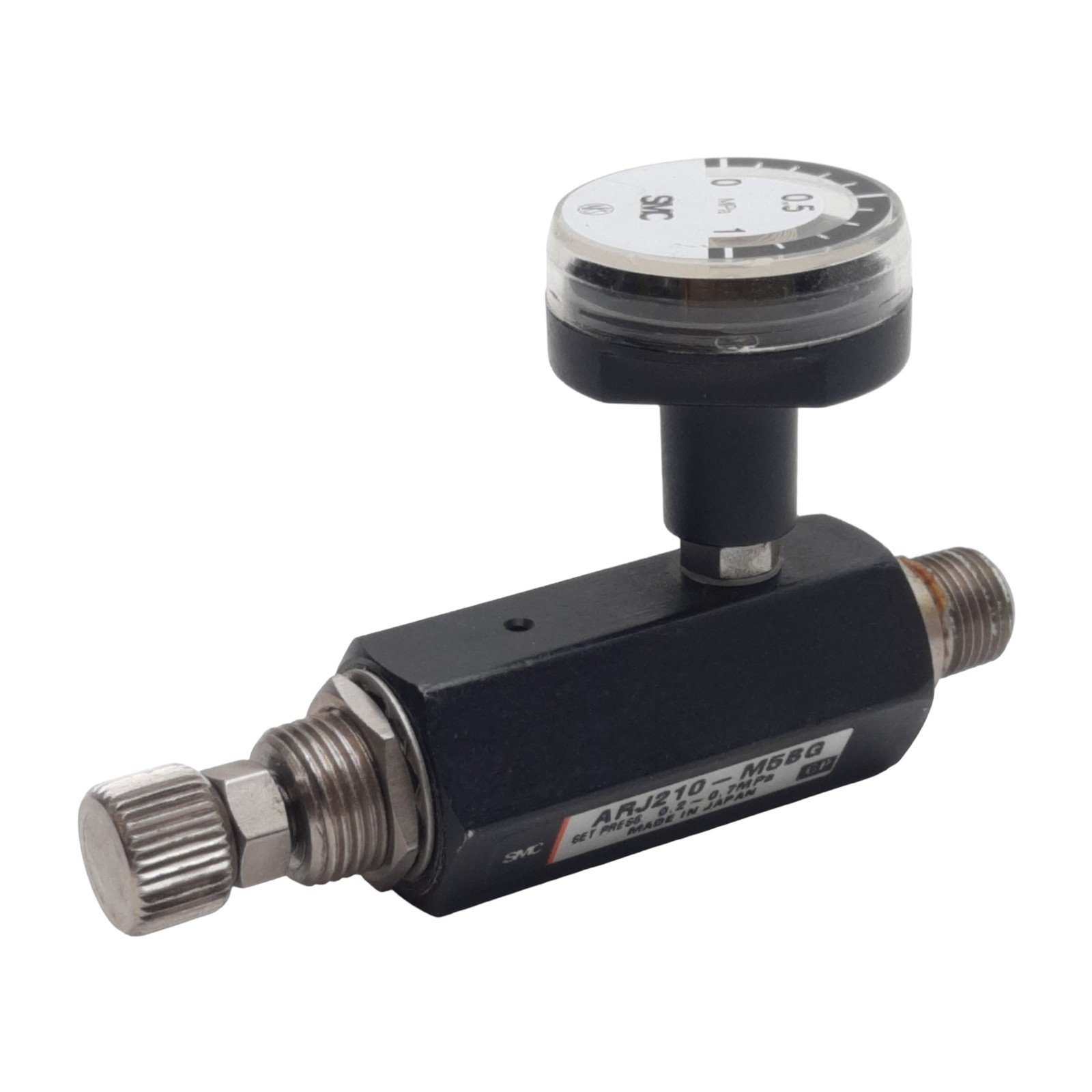 SMC ARJ210-M5G Miniature Regulator, 0.2-0.7MPa, 0.8MPa Max, 1/8in NPT Male, M5