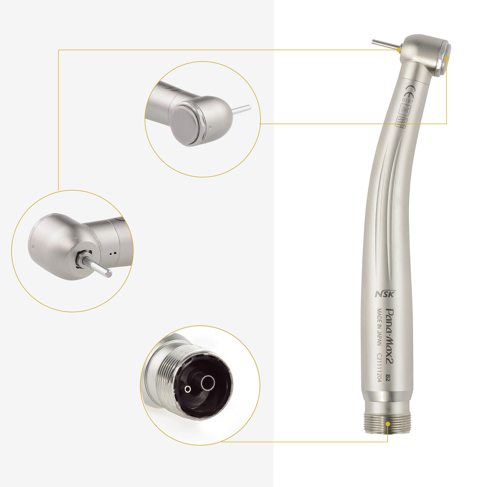 Dental Pana Max2 High Speed Handpiece Single Water Spray Ceramic Bearing B2 NSK