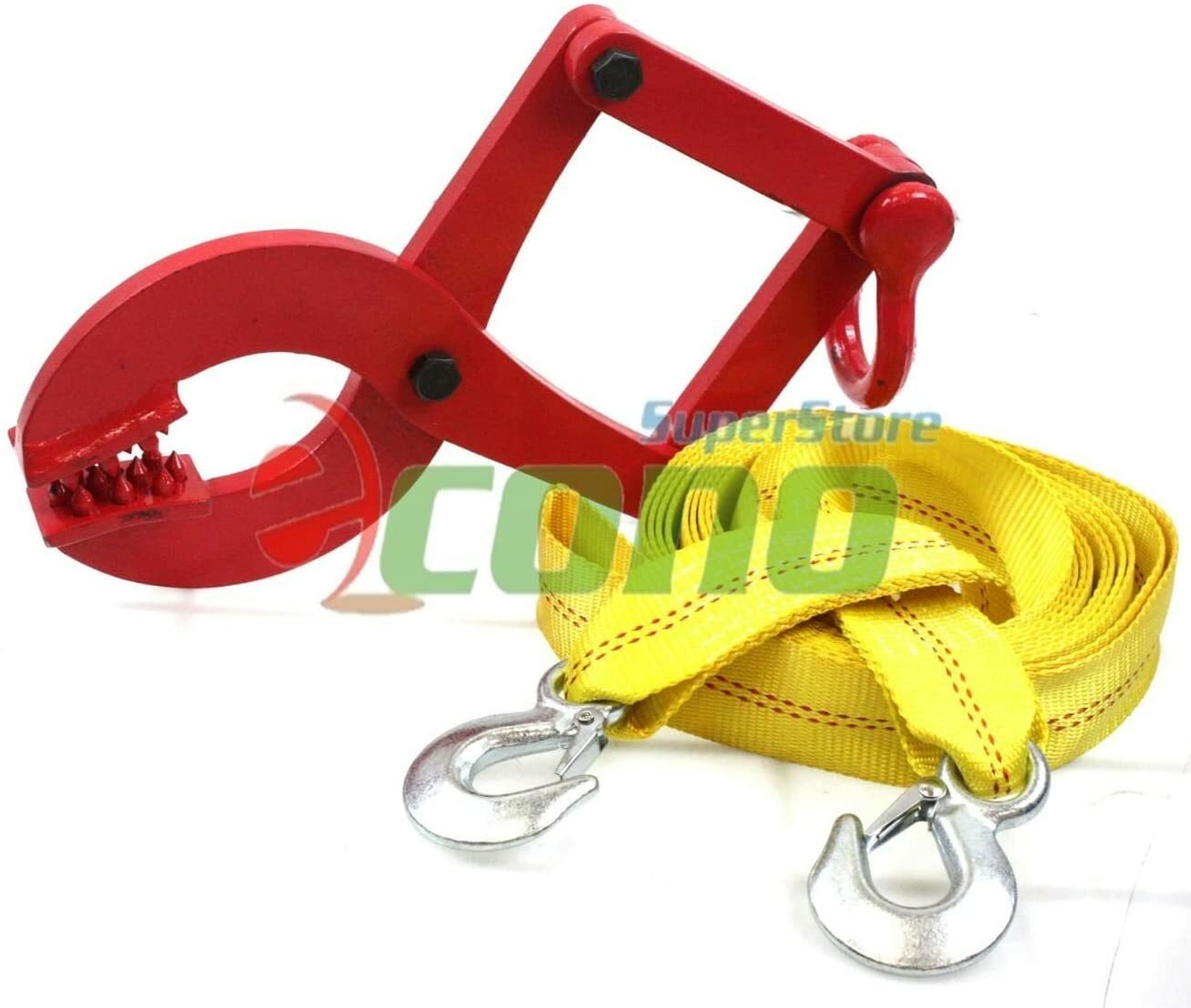 2 Ton Truck Pallet Pulling Scissor Clamp Puller Grip Gripper W/ 20ft Tow Strap