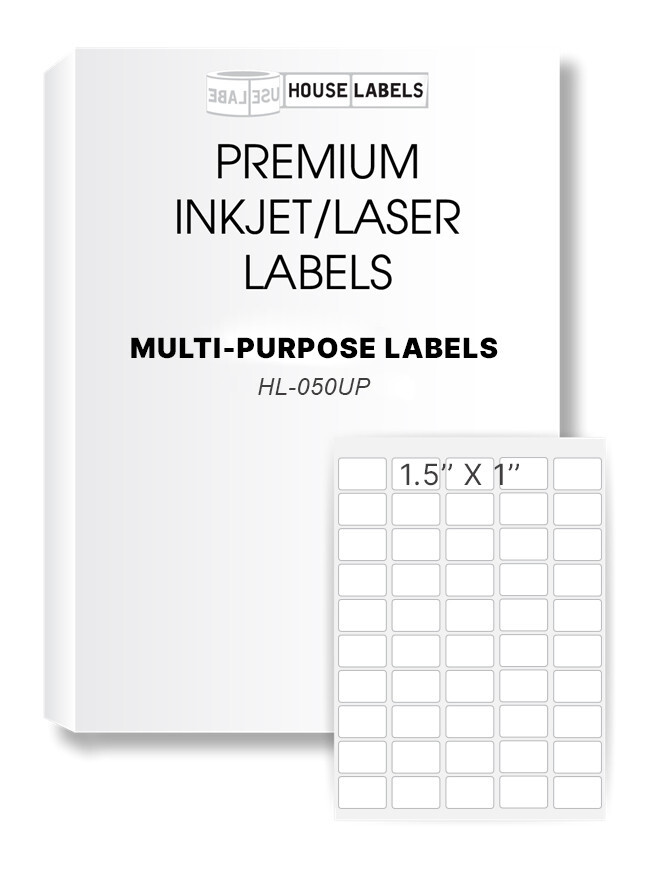2,000 Sheets – 100000 Labels 1.5″ x 1″ Fast Peel White Multipurpose Labels 50-UP