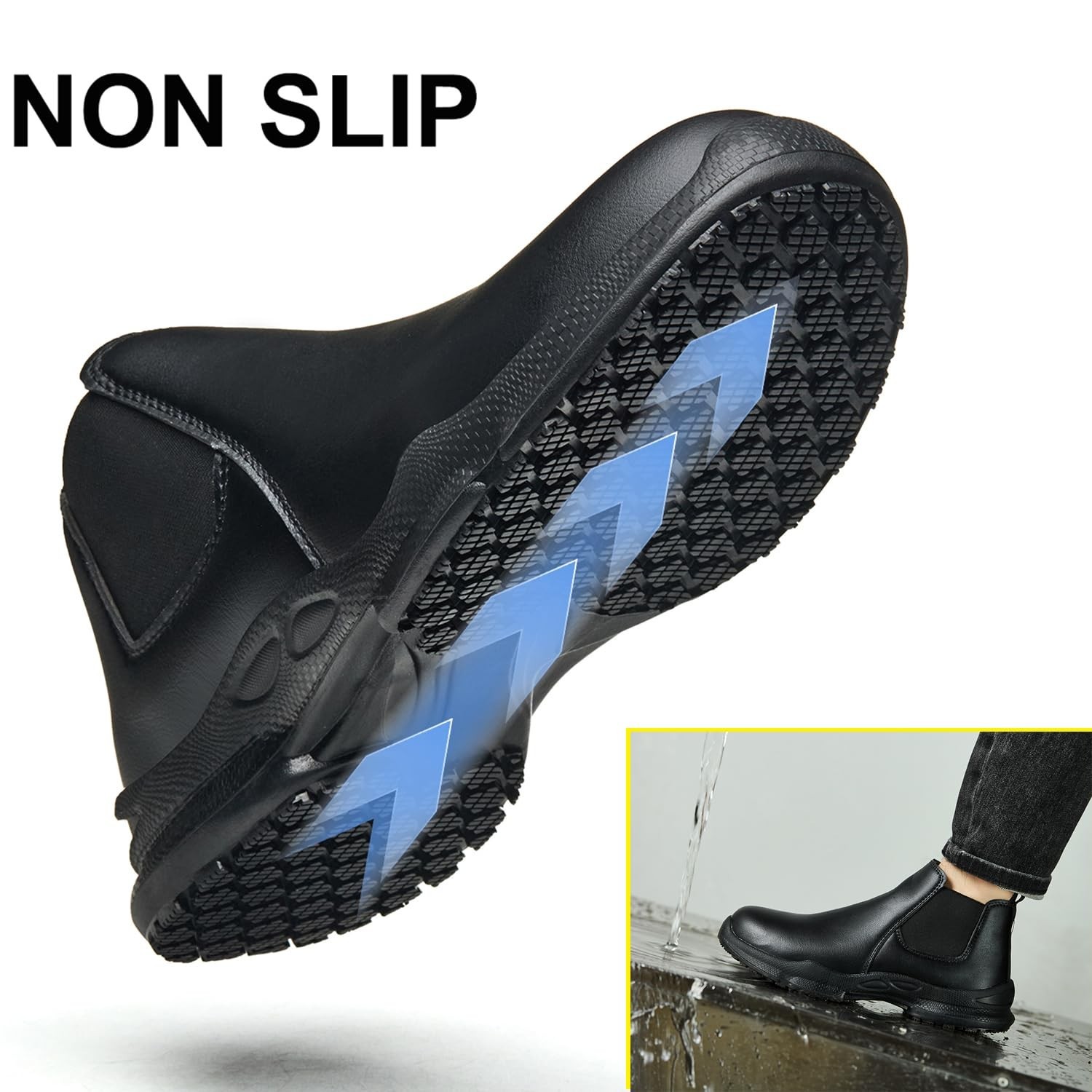 PJZHJ Non Slip Shoes for Men Oil-Proof and Waterproof Chef Shoes Comfortable …