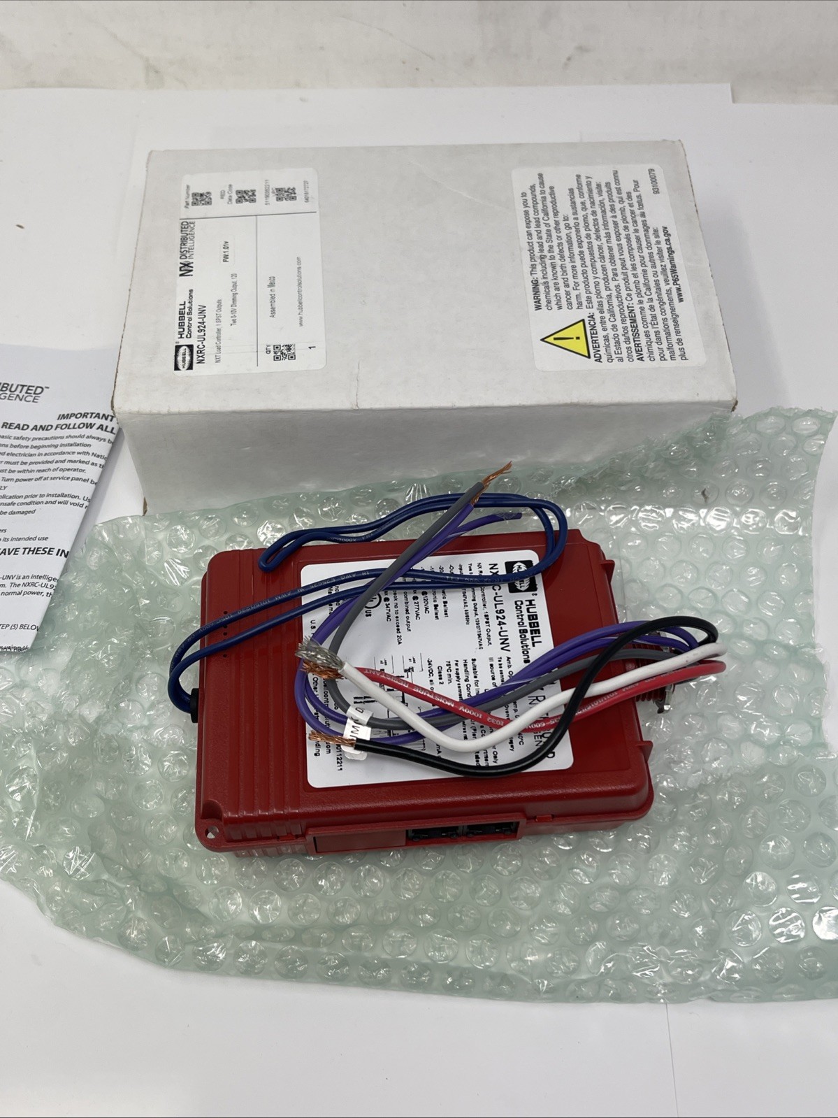 NEW HUBBELL NXRC-UL924-UNV EMERGENCY LIGHTING LOAD CONTROLLER 1-ZONE NX NXT SPST