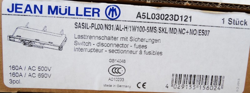 Jean Müller A5L03023D121 Load Break Switch 500VAC 160A -used-