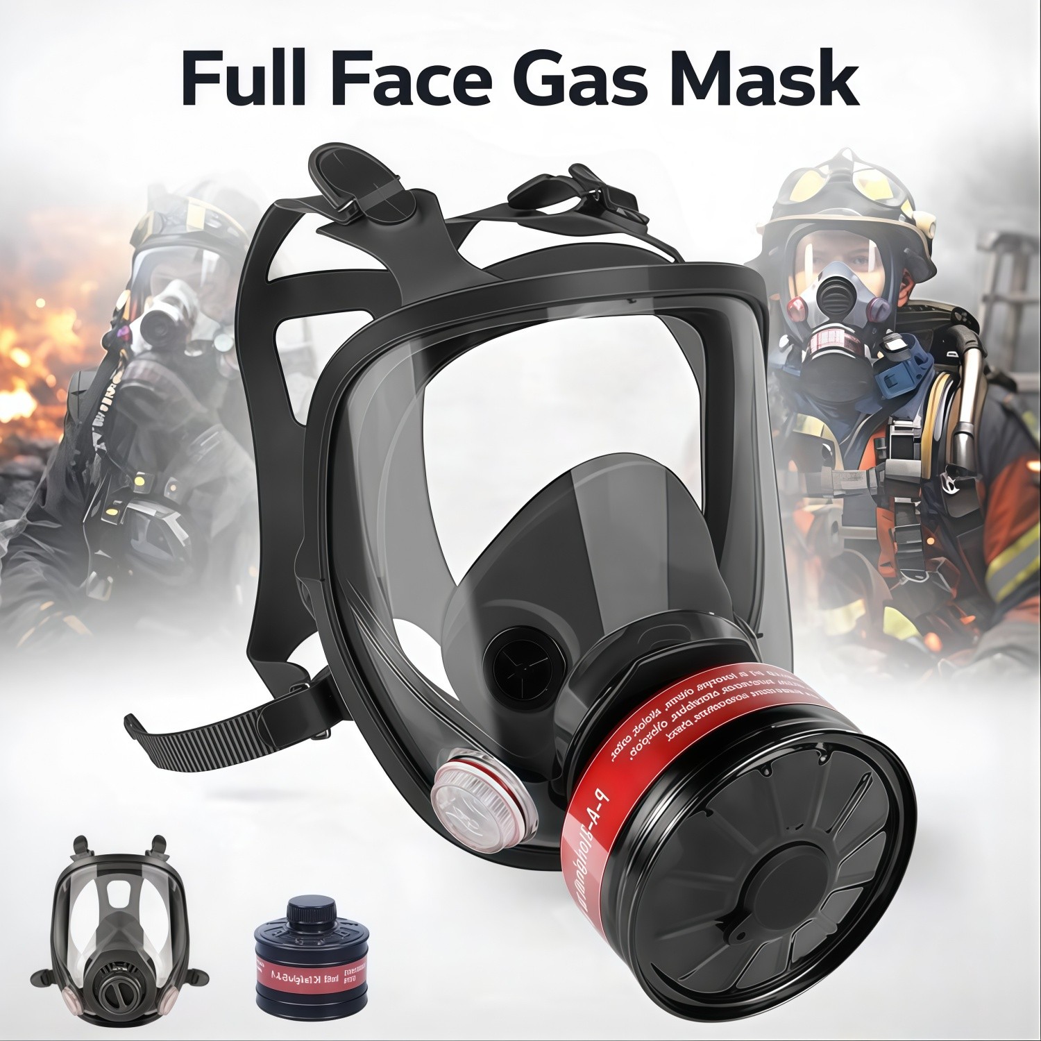 Reusable Full Face Respirator Gas Mask with 40mm Activated Carbon Filter 6800