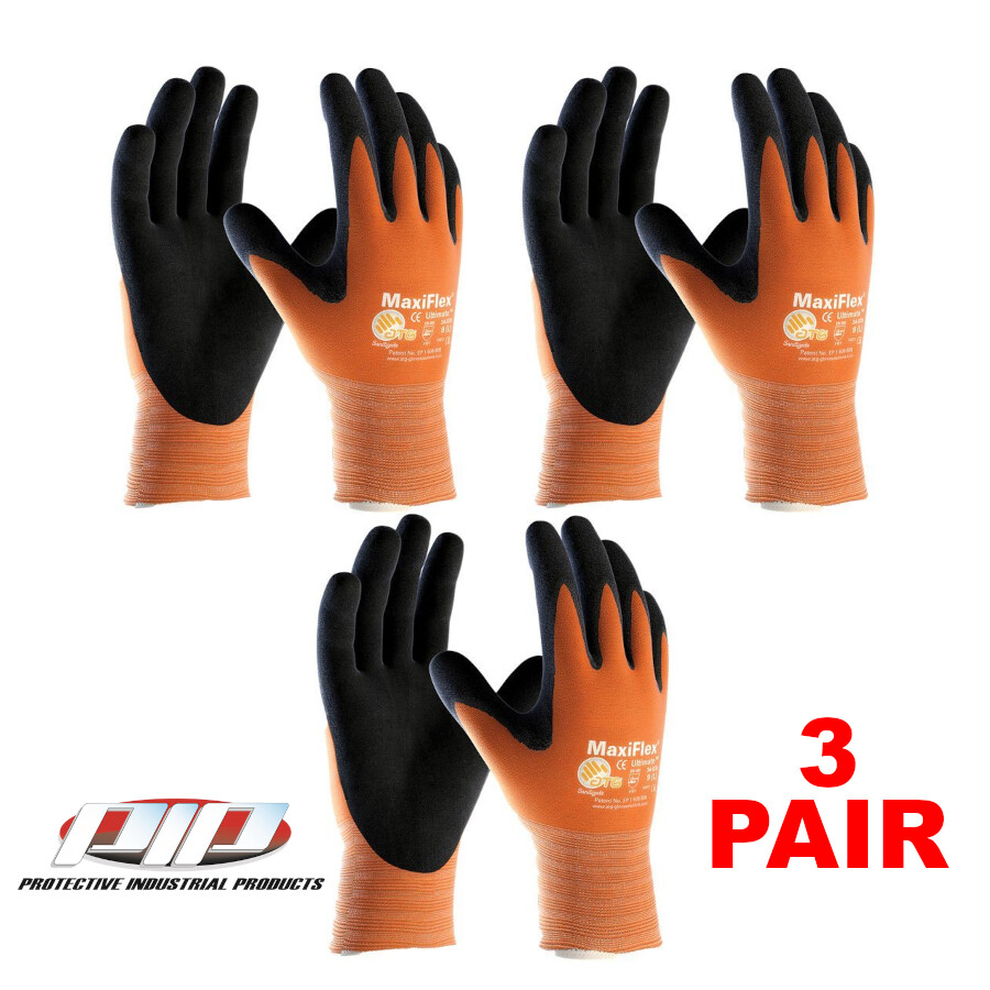 PIP 34-8014 MaxiFlex ATG Ultimate Nitrile Foam Coated Gloves (3 Pair) – Size: L