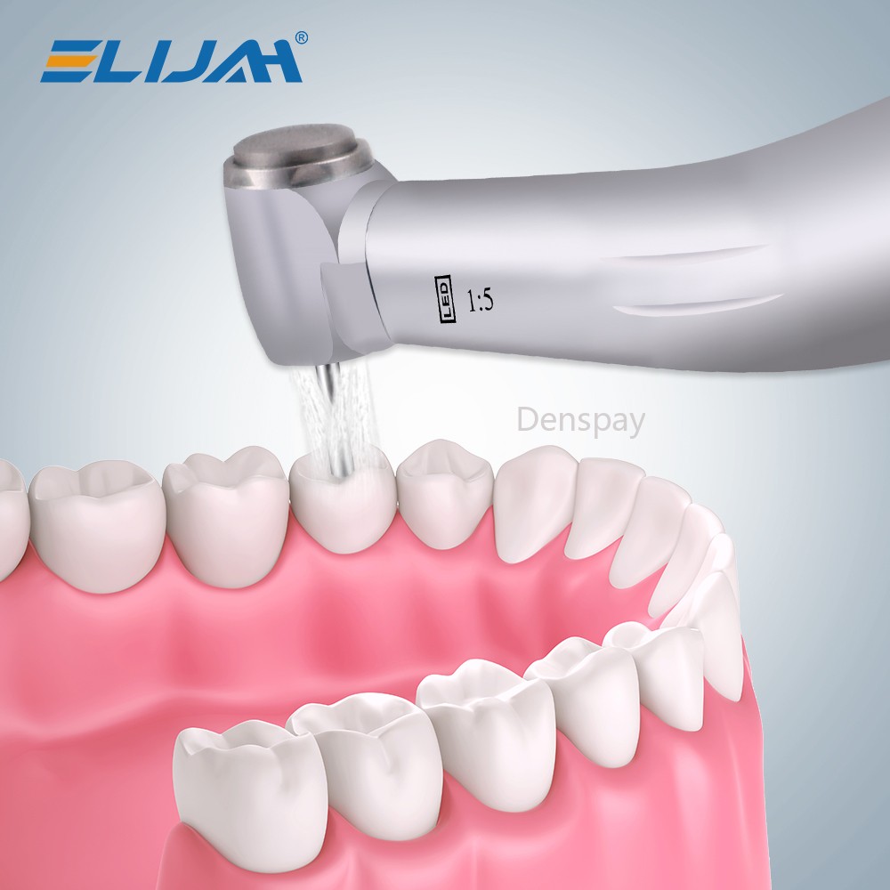 NSK Ti-MAX X95L Style Dental 1:5 LED Fiber Optic Contra Angle Handpiece Red Ring