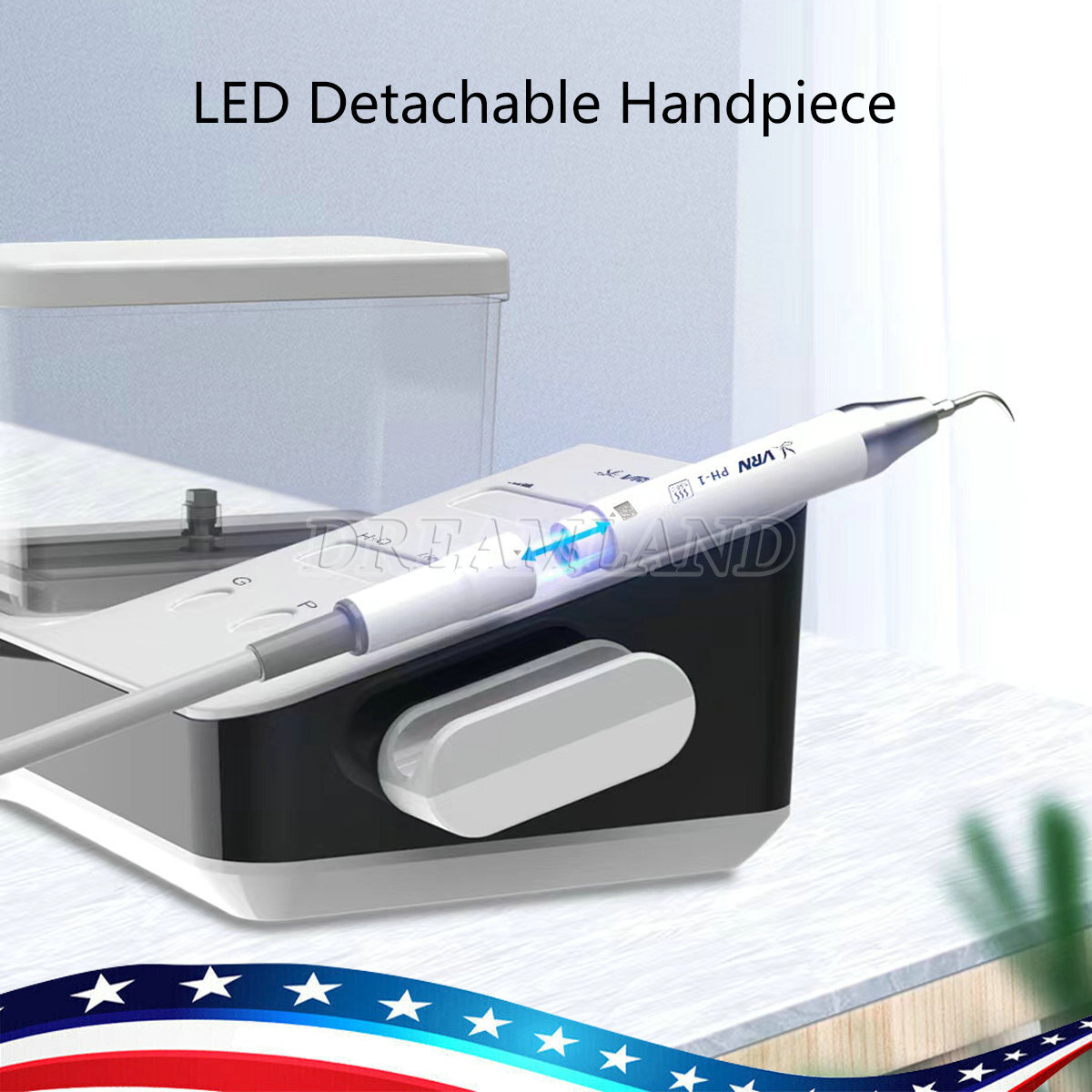 VRN Dental LED Ultrasonic Scaler PH-1 Detachable Handpiece Tips water Bottles