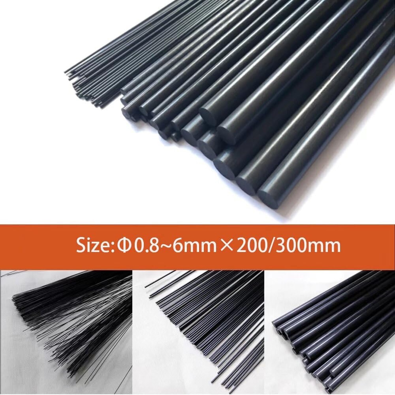Carbon Fiber Rod 300MMX 1.0MM 1.5MM 2.0MM 2.5MM 3.0MM 3.5MM 4.0MM 5.0MM 6.0MM…