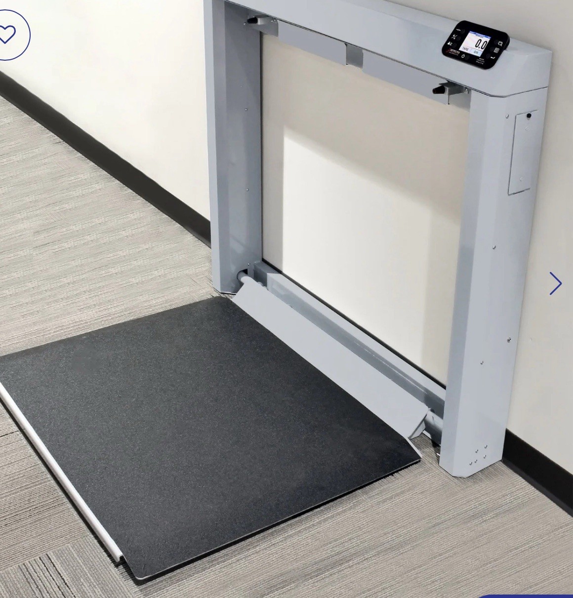 Detecto 7550 Digital Wall Mount Wheelchair Scale with Fold Down Platform