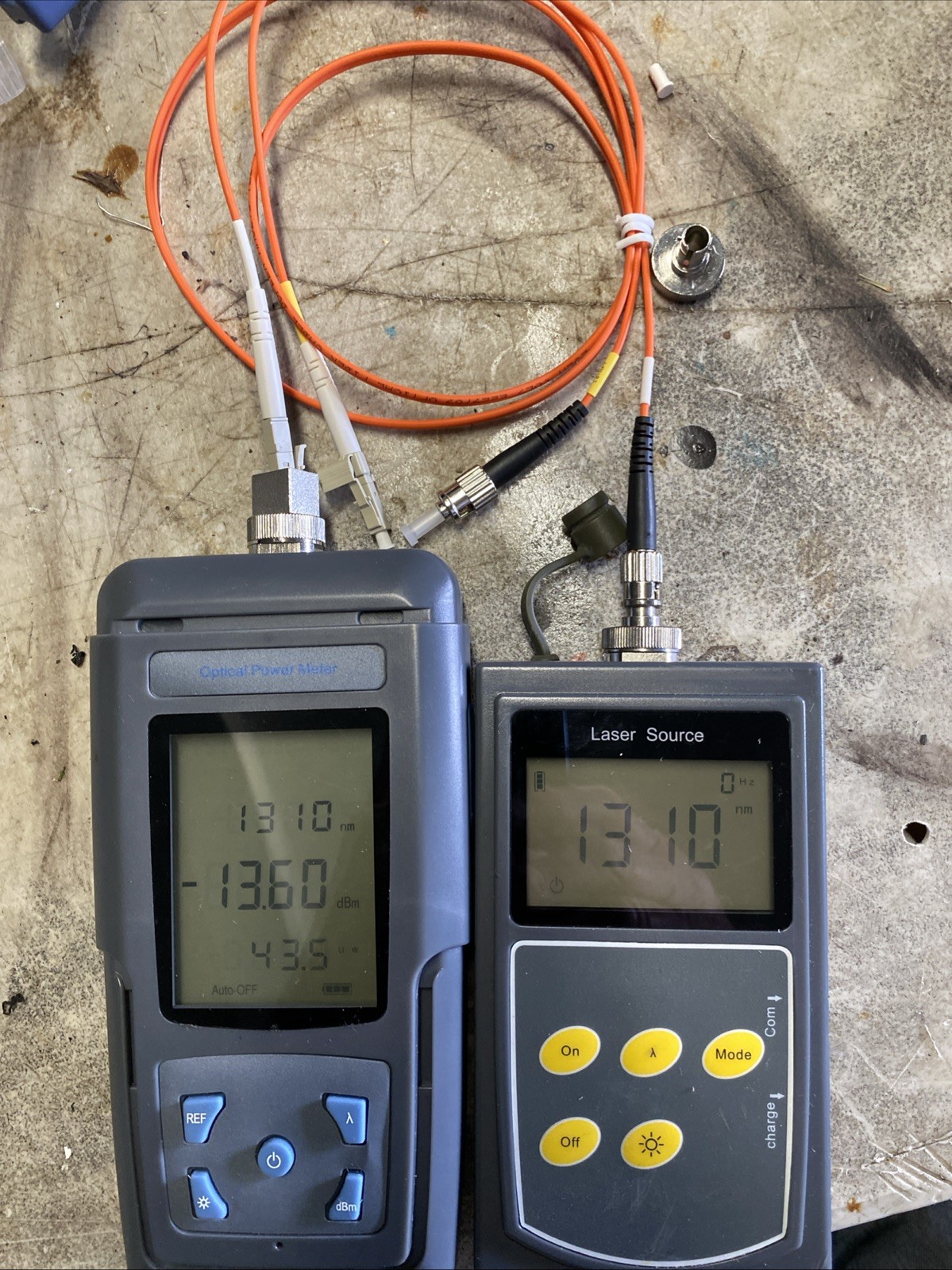 fiber optic power meter and power source