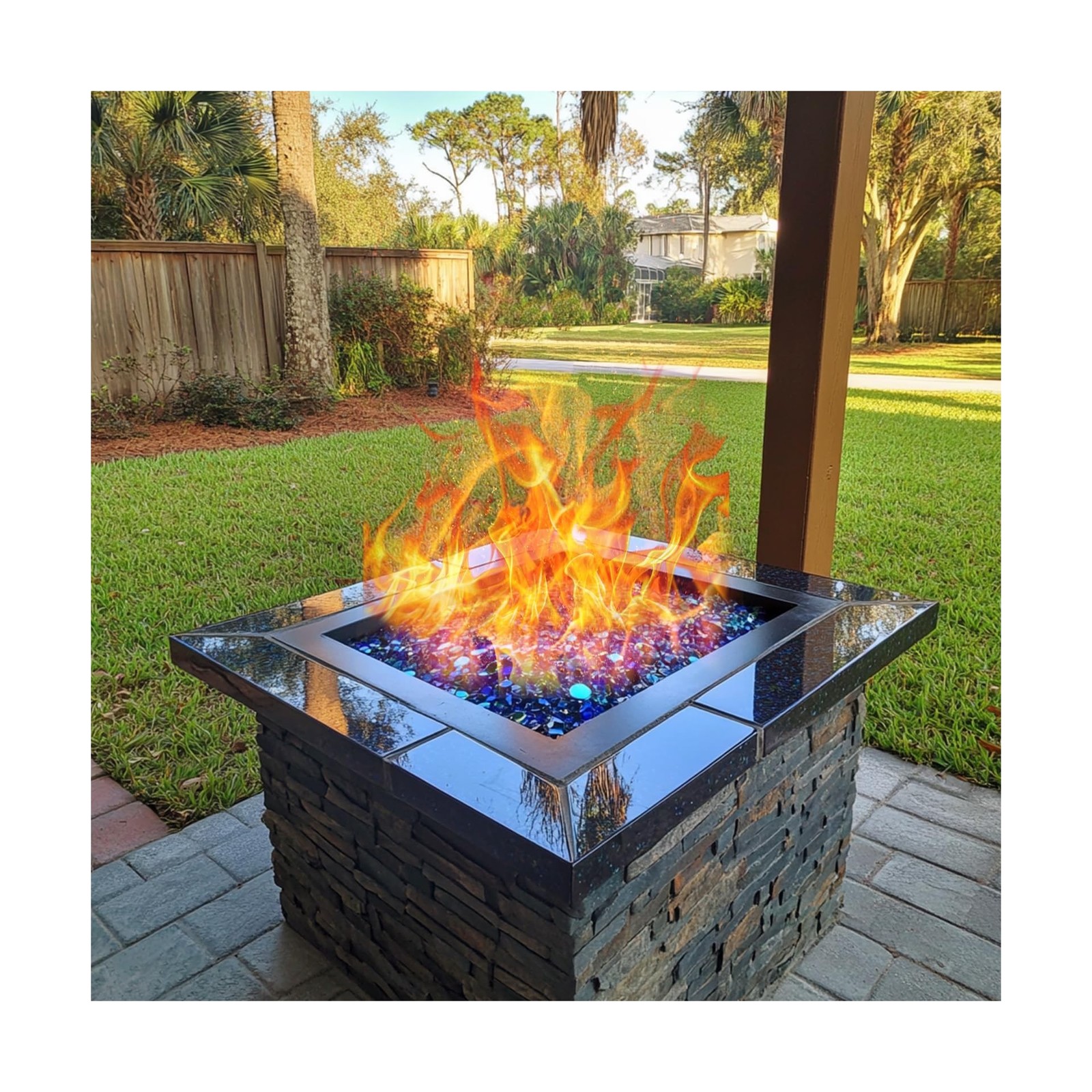 Uniflasy 10 Pounds Fire Pit Glass, 1/2 Inch Reflective Fire Gla… FAST USA SHIP