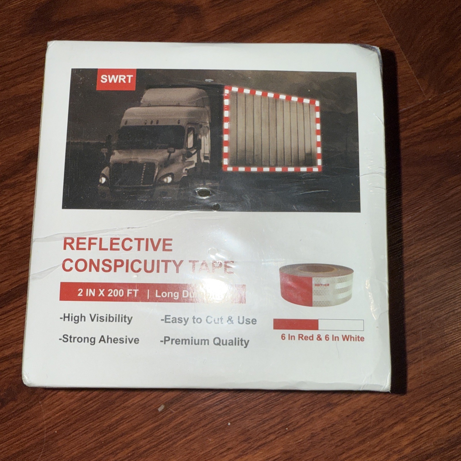 3M DOT-C2 Approved Reflective Conspicuity Tape for Trailers Red & White 2”x200