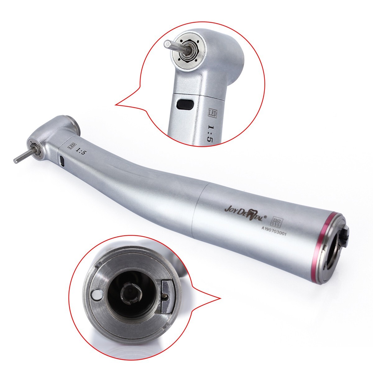 Dental 1:5 Increasing Contra Angle Fiber Optic Handpiece w/E-type Electric Motor