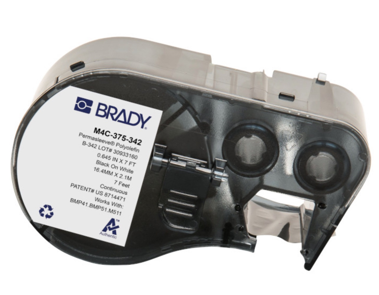 Brady Authentic M4C-375-342 PermaSleeve® Heat-Shrink Labels Polyolefin 0.375 in.