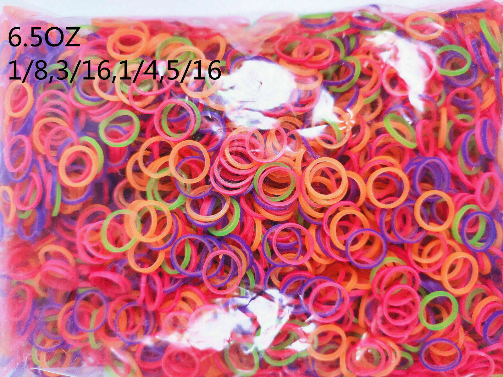 5000Pcs/Pack Dental Super Elastic Rubber Band Colorful ties 2.5/3.5/4.5/6.5OZ