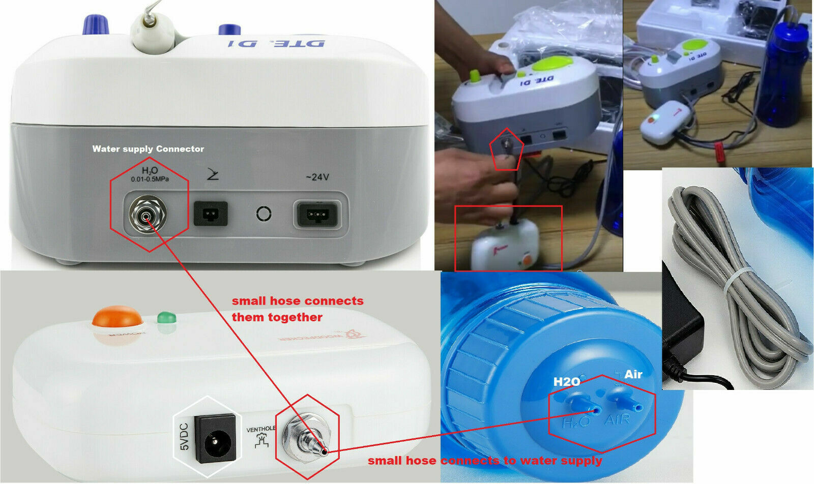 100% Original Woodpecker DTE D5 LED Dental Ultrasonic Scaler, Scaling+Perio+Endo